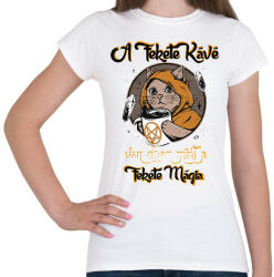 printfashion Fekete Kávé - Fekete Mágia - Női póló - Fehér (4216476)