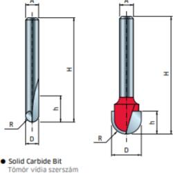 Freud 18-FR Pro felsőmaró félköríves holker D: 25, 4x31, 7; H: 73; A: 12; R: 12, 7; Z: 2 (18-12612)