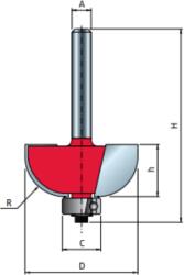 Freud 30-FR Pro felsőmaró Negyedköríves holker D: 31, 8x12, 7; H: 61, 2; A: 12; C: 12, 7 R: 9, 5; Z: 2 (30-11212)