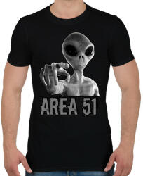 printfashion AREA 51 - Férfi póló - Fekete (7135626)
