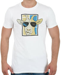 printfashion Kecske napszemüvegben - Férfi póló - Fehér (11520482)