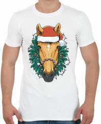 printfashion Karácsonyi ló - Férfi póló - Fehér (11284483)