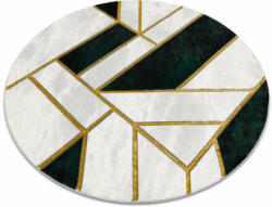 Glamour EMERALD szőnyeg 1015 kör - glamour, elegáns márvány, geometriai üveg zöld / arany kör 160 cm (AF511)