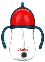 Akuku - Varázslatos itatópohár szívószállal 280 ml piros