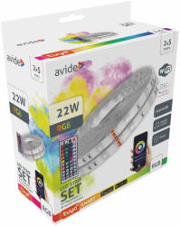 Avide 22W RGB 2X5m LED Szalag Bliszter TUYA - Zene vez. + IR távirányító Avide (ALSB5050RGBTUYA44 10M)
