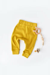 BabyCosy Pantaloni Bebe Unisex din bumbac organic Galben (Marime: 6-9 luni) (BC-CSY5618-12)