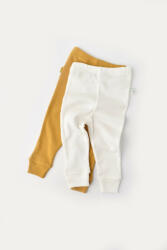 BabyCosy Set 2 pantaloni bebe unisex din bumbac organic si modal - Mustar/Ecru, Baby Cosy (Marime: 6-9 luni) (BC-CSYM11608-6)