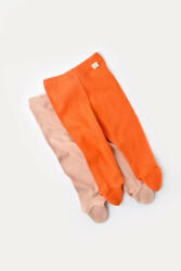 BabyCosy Set 2 pantaloni cu botosei bebe unisex din bumbac organic si modal - Rodie/Piersica, Baby Cosy (Marime: 3-6 Luni) (CSYM11606-3)