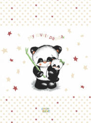  Babastar puha 2 ékes pelenkázó lap 50*70 cm - bézs panda és mamája