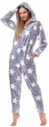 L&L Ellie női soft kezeslábas, szürke, csillagos, S