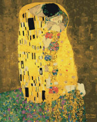 Ipicasso Set pictura pe numere, cu sasiu, Sarutul - Klimt, 40x50 cm (PC4050358)