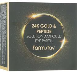 FarmStay Patch-uri hidrogel cu aur de 24K și peptide - FarmStay 24K Gold And Peptide Solution Ampoule Eye Patch 90 g