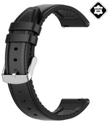 Huawei Watch GT Pótszíj (univerzális, 22 mm, valódi bőr, szilikon belső, fekete) (GP-108437)