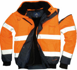 Portwest C465 Hi-Vis Kontraszt Bomber dzseki narancs/navy színben (C465ONRXXL)