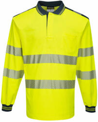 Portwest T184 PW3 Hi-Vis hosszú ujjú pólóing sárga/navy színben (T184YNRL)