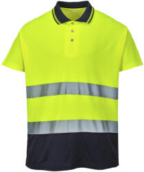 Portwest S174 Kéttónusú Cotton Comfort póló sárga/navy színben (S174YNRXL)