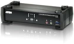 ATEN Switch Aten 2-Port USB 3.1 Gen 1 4K DisplayPort 1.2 KVMP Switch with Audio (KVM cables included) (CS1922-AT-G) - pcone