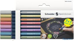 Schneider Metálfényű rollertoll készlet, 0, 4 mm, SCHNEIDER "Paint-It 050" 8 különböző szín (TSC050V8) - kecskemetirodaszer