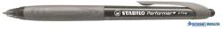 STABILO Golyóstoll, 0, 35 mm, nyomógombos, szürke tolltest, STABILO "Performer+", fekete (TST32846) - kecskemetirodaszer