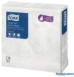 Tork Szalvéta, 1/4 hajtogatott, 1 rétegű, 39x39 cm, Premium, TORK "Textile Feel Elegance Dinner", fehér (KHH327) - kecskemetirodaszer
