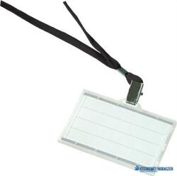 DONAU Azonosítókártya tartó, fekete nyakba akasztóval, 85x50 mm, műanyag, DONAU (D8347FK) - kecskemetirodaszer