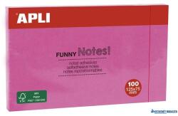 APLI Öntapadó jegyzettömb, 125x75 mm, 100 lap, APLI "Funny", pink (LNP15003) - kecskemetirodaszer