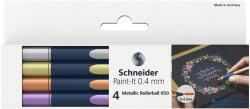 Schneider Metálfényű rollertoll készlet, 0, 4 mm, SCHNEIDER "Paint-It 050" 4 különböző szín (TSC050V4) - kecskemetirodaszer
