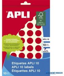 APLI Etikett, 16 mm kör, kézzel írható, színes, APLI, piros, 432 etikett/csomag (LCA2740) - kecskemetirodaszer
