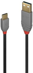 Lindy Cablu Lindy 3m USB 2.0 Type C to A, Anth (LY-36888) - vexio