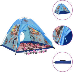 vidaXL Cort de joacă pentru copii cu 250 bile, albastru, 120x120x90 cm (3107744)