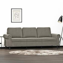 vidaXL Canapea cu 3 locuri, gri deschis, material 180CM catifea (349167) Canapea