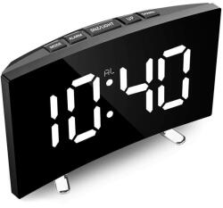  Mirror Clock Digitális ébresztőóra Elektronikus LED képernyő, hőmérővel fekete