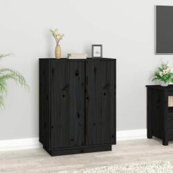 vidaXL Servantă, negru, 60x35x80 cm, lemn masiv de pin (814493) Comoda
