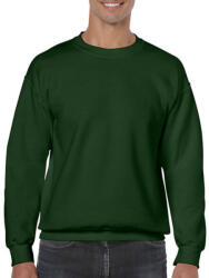 Gildan Uniszex Pulóver Hosszú ujjú Gildan Heavy Blend Adult Crewneck Sweat - M, Sötétzöld