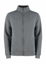 Kustom Kit Férfi hosszú ujjú pulóver Kustom Kit Regular Fit Zipped Sweatshirt 2XL, Sötétszürke marl