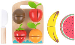 Tooky Toy Set de joc Tooky Toy - Set de tăiat fructe cu placă de tăiat și cuțit (TK111) Bucatarie copii