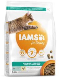 Iams for Vitality Sterilised felnőtt ivartalanított macskaeledel csirkével 1, 5 kg