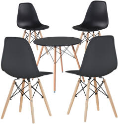 Timeless Tools 4 buc scaune moderne cu masa pentru bucatarie, 3 culori-negru (HOP1001107-1)