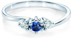 SAVICKI Heart of The Ocean Collection | Пръстен с три камъка: бяло злато. син сапфир - savicki - 1 662,46 лв