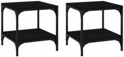 vidaXL 2 db fekete színű szerelt fa kisasztal 40 x 40 x 40 cm 819378