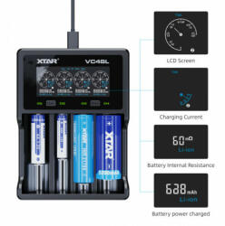 Xtar négycsatornás 18650 VC4SL USB Lithium-Ion Li-Ion akkumulátor/cella töltő/adapter (XTARVC4SL)