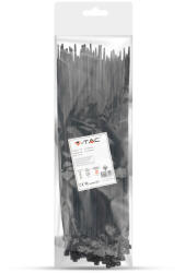 V-TAC fekete, műanyag gyorskötöző 4.5x300mm, 100db/csomag - SKU 11174 (11174)
