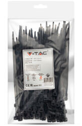 V-TAC fekete, műanyag gyorskötöző 4.5x150mm, 100db/csomag - SKU 11172 (11172)