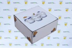 Szidibox Karton Süteményes doboz, tortadoboz, muffin, ételcsomagolás 18x18x9cm P9604 (SZID-01269)