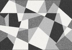 Mobikon Covor poliester alb negru gri Sanan 100x150 cm (0000268506) Covor