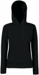 Fruit of the Loom F81 kapucnis Női pulóver, LADY-FIT HOODED SWEAT, Black - XS (F810313)