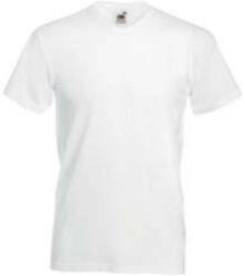 Fruit of the Loom F08 V-nyakú pamut póló, VALUEWEIGHT V-NECK T, White (F080106)