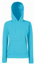 Fruit of the Loom F81 kapucnis Női pulóver, LADY-FIT HOODED SWEAT, Azure - S (F812106)