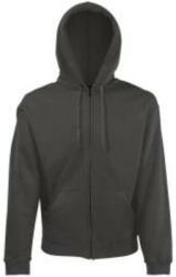 Fruit of the Loom FN07 cipzáras kapucnis pulóver, HOODED SWEAT JACKET, Graphite - XL (FN072309)