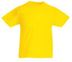 Fruit of the Loom F37 környakas gyerek póló, Kids Valueweight T, Yellow - 7/8 (F370903)